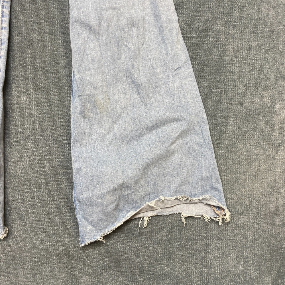 American Eagle Outfitters Flare Jeans Womens 6 Blue Stretch Mid Rise Distressed - Picture 14 of 16